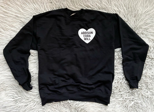 Personalized Mama Heart Sweatshirt