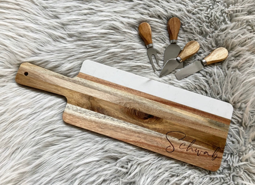 Personalized Marble/Wood Charcuterie Board
